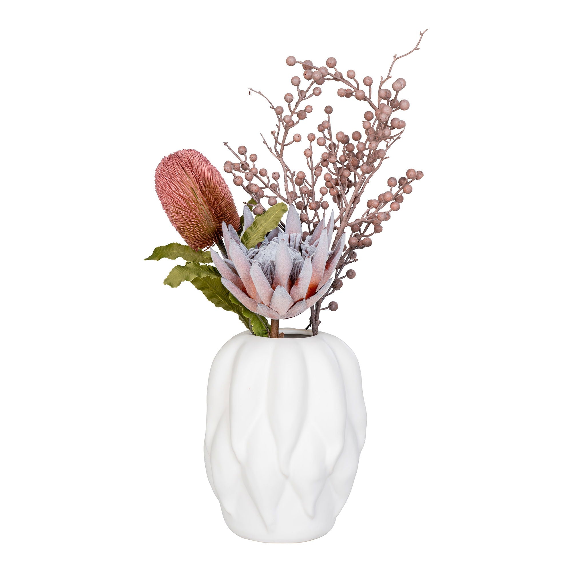 Vase „Luma“ – Keramik, beige, 19,5×19,5×26 cm